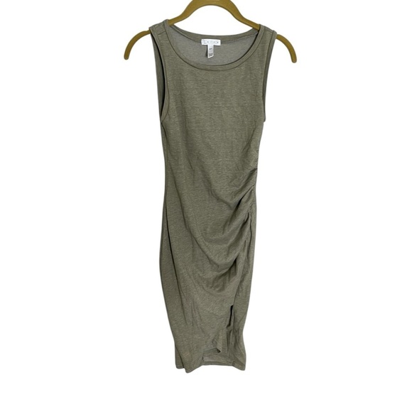 Nordstrom Leith Olive Green Ruched Bodycon Dress XXS - Picture 1 of 6